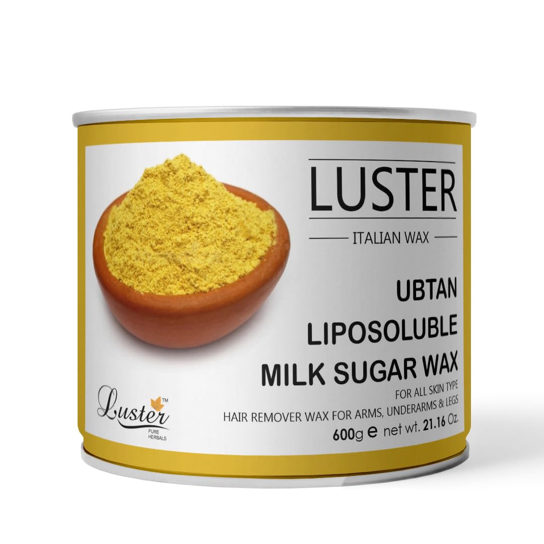 Luster Ubtan Hair Removal Hot Wax | De Tan Wax | For All Types Of Skin | Wax For Tan Removal | For Women & Men | Hair Removal Wax For Body, Face & Eyebrow | Paraben & Sulfate Free - 600g
