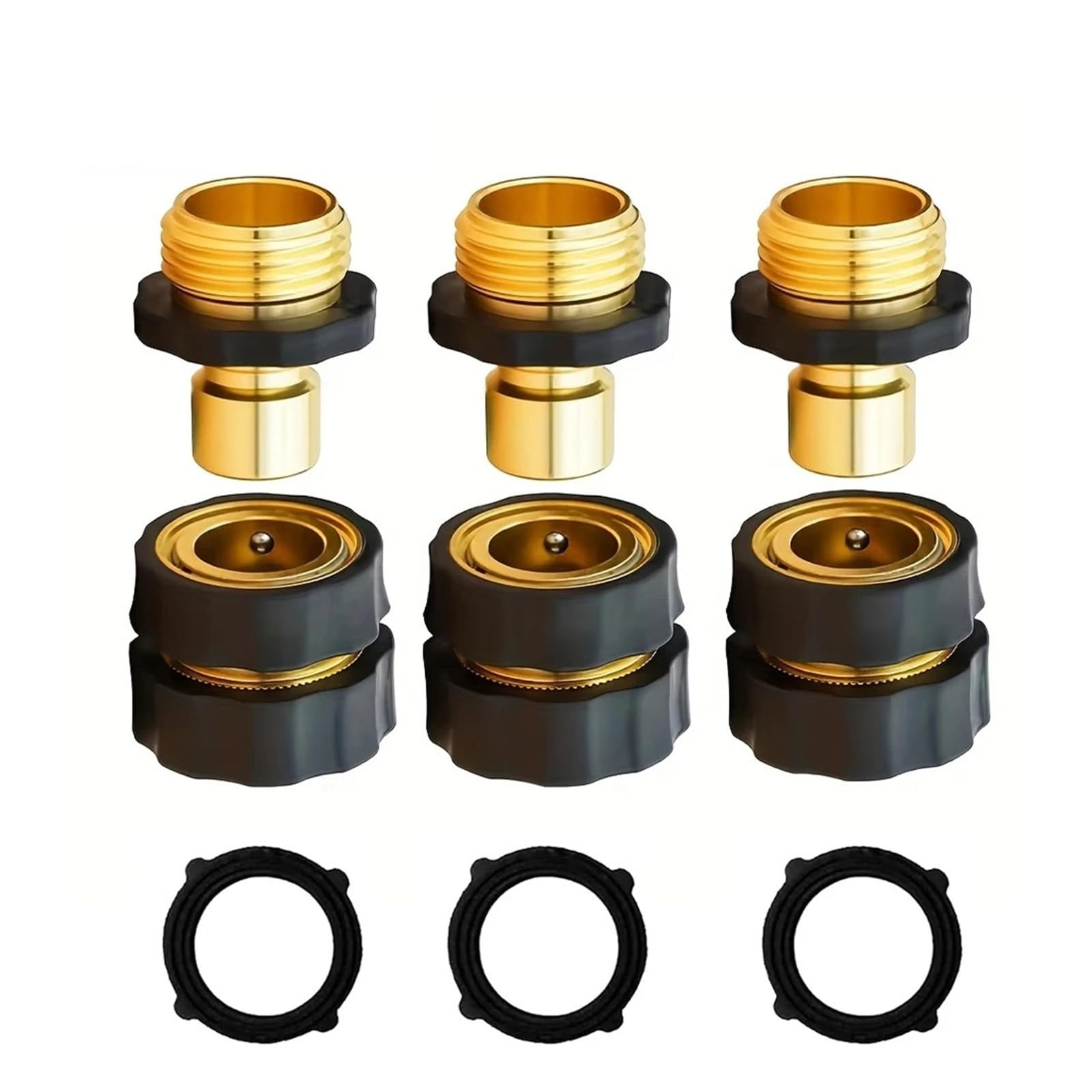 Gartenschlauch-Schnellverbinder 3/4 Zoll männliches und weibliches Zubehör(3-4inch GHT-6set)