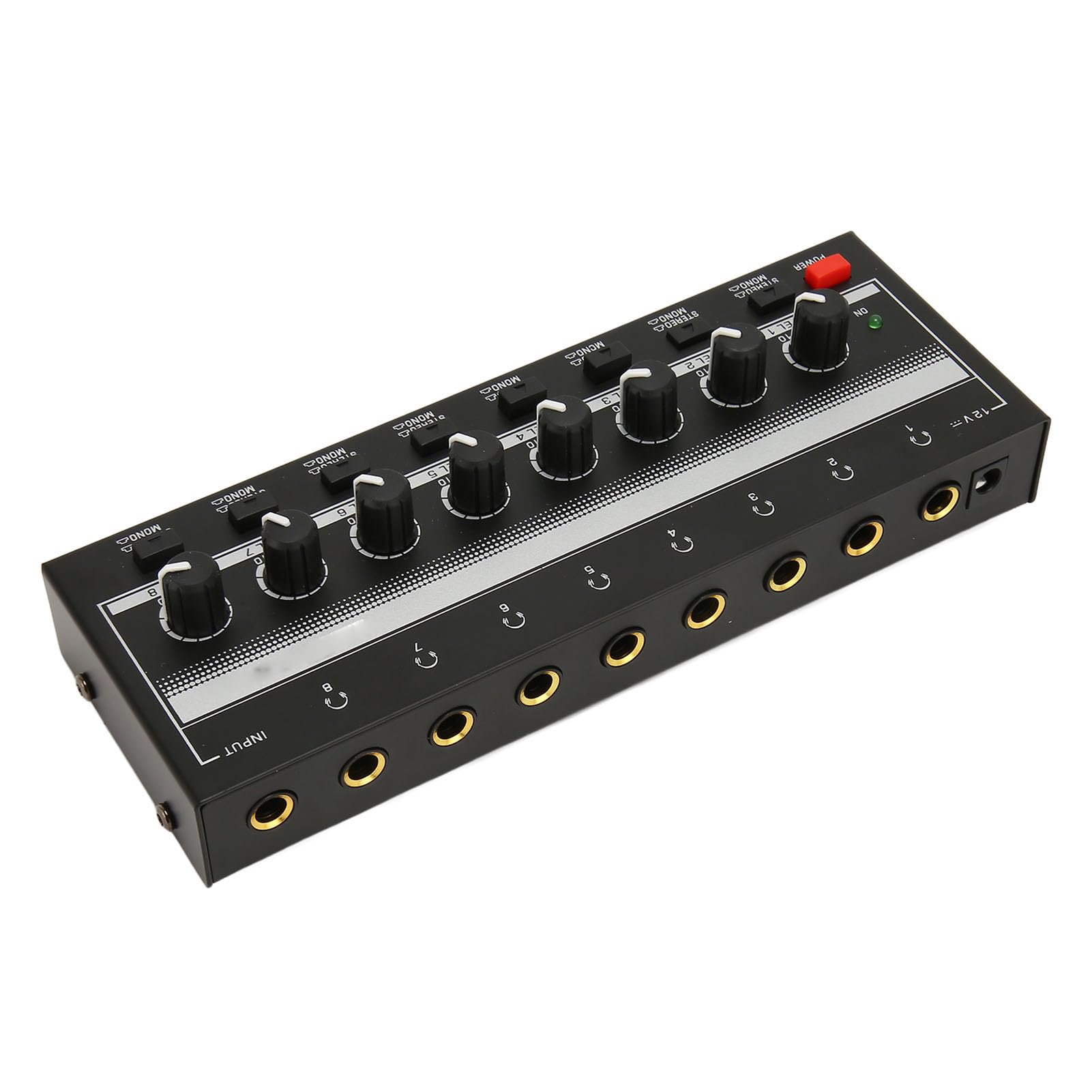 Amplificatore per Cuffie Stereo, Amplificatore per Cuffie Clear Sound 100-240 V Controllo Volume 8 Uscite 1 Canale di Ingresso per Palco (Spina europea)