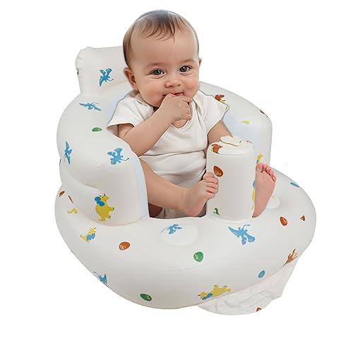 Miniatura 10 de Asiento inflable para bebé con ventosas para bebés de 3 meses en adelante, asientos de piso para bebé para sentarse con bomba de aire integrada
