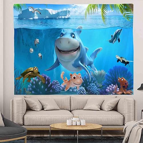 Miniatura 4 de LYFANS Tapiz popular de diseño bohemio de fantasía de luna, tapiz de flores, decoración de pared de plantas, decoración diaria de tiburones para