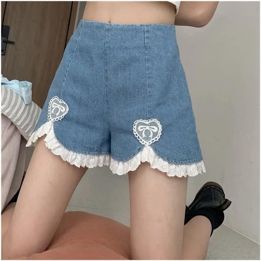 デニムショー甘い ハイウエスト イレギュラー レディーショーツ S-4XL ブルショートパンショートパンショートパンレディー(Col