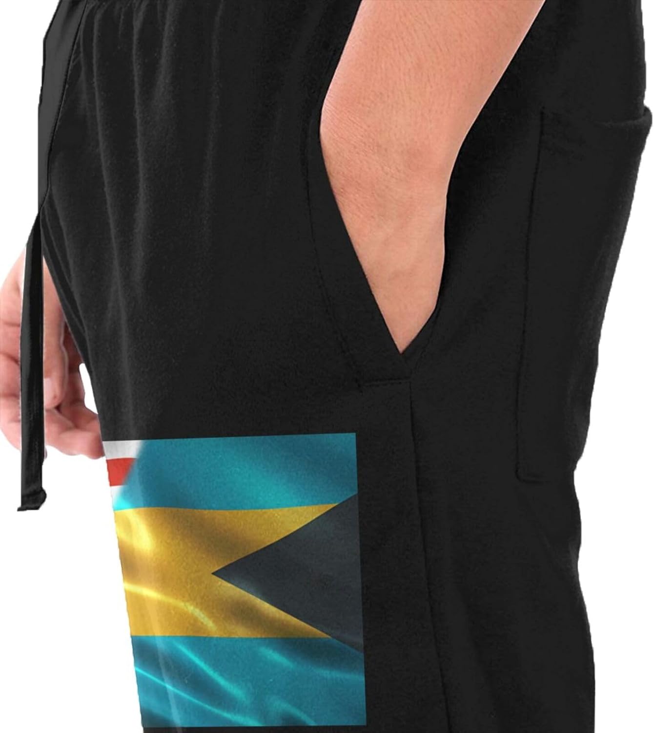 American Flag and Bahamas Flag Men's Long Pants Athletic Running Pants Sports Pants