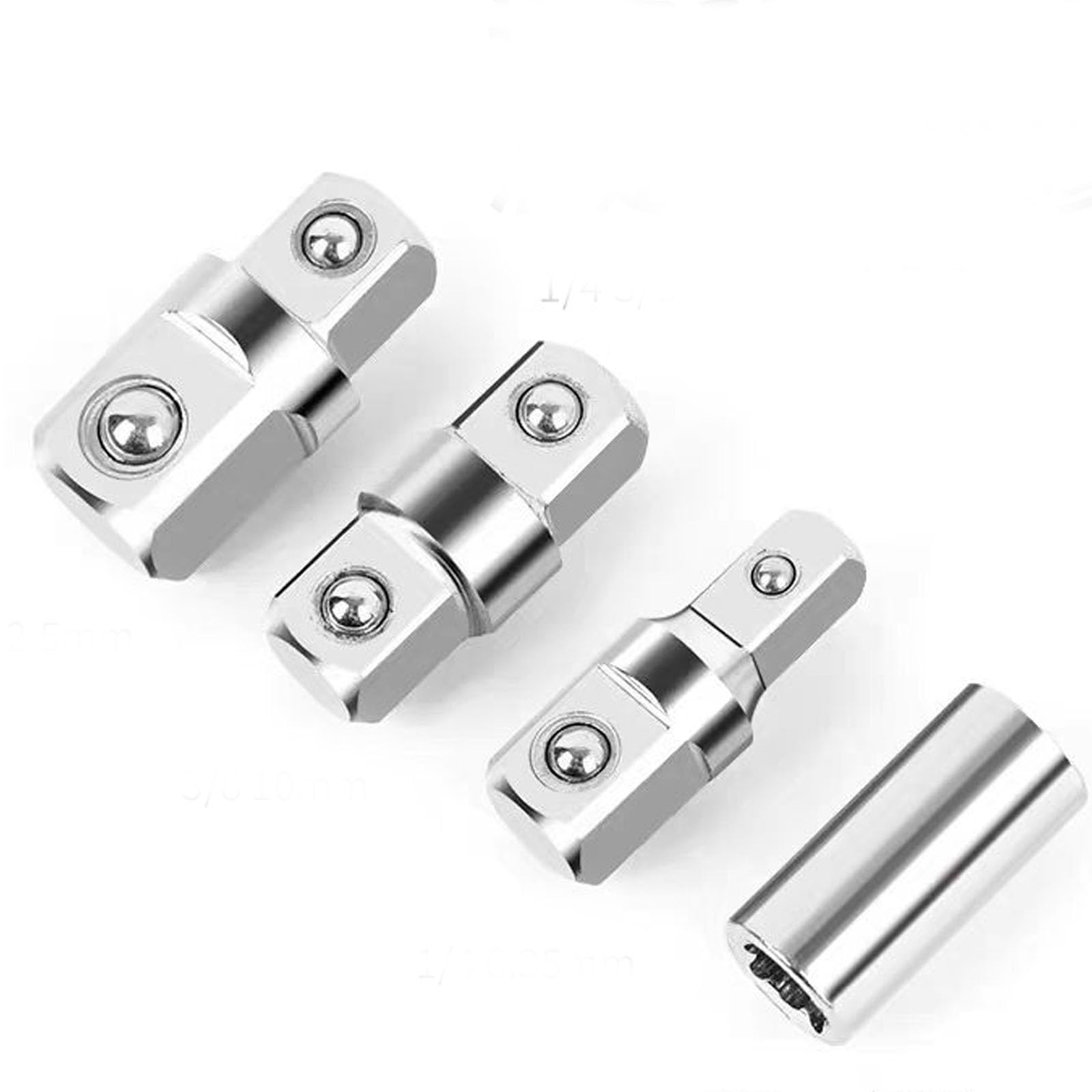 3pcs 1/2",1/4" and 3/8" Square Drive Adapters,Double-head External Square Internal Hexagonal Connector Electric Wrench