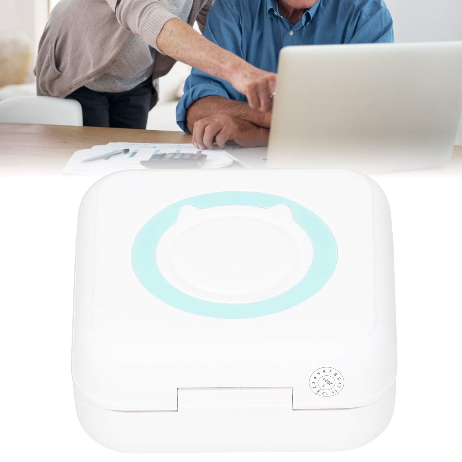Drukarka Kieszonkowa, Mini Przenośna Bezprzewodowa Termiczna Drukarka Etykiet Bluetooth Błędna Drukarka Pytań, do Zdjęć, Etykiet, Wiadomości, List, Drukowania Stron Internetowych(Zielony)