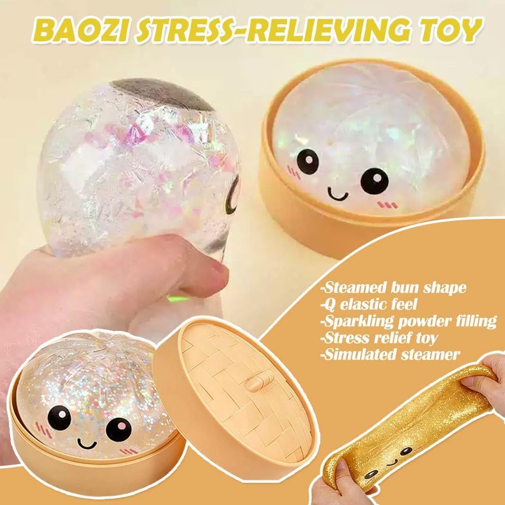 Glitter Dumpling, Glitter Dumpling Squishy Box, Dumpling Squishy, 2026 New Mystery Dumplings Box, Colorful Dumplings Stress Balls Anxiety Relief Toy, Soft Squeeze Decompression Dough