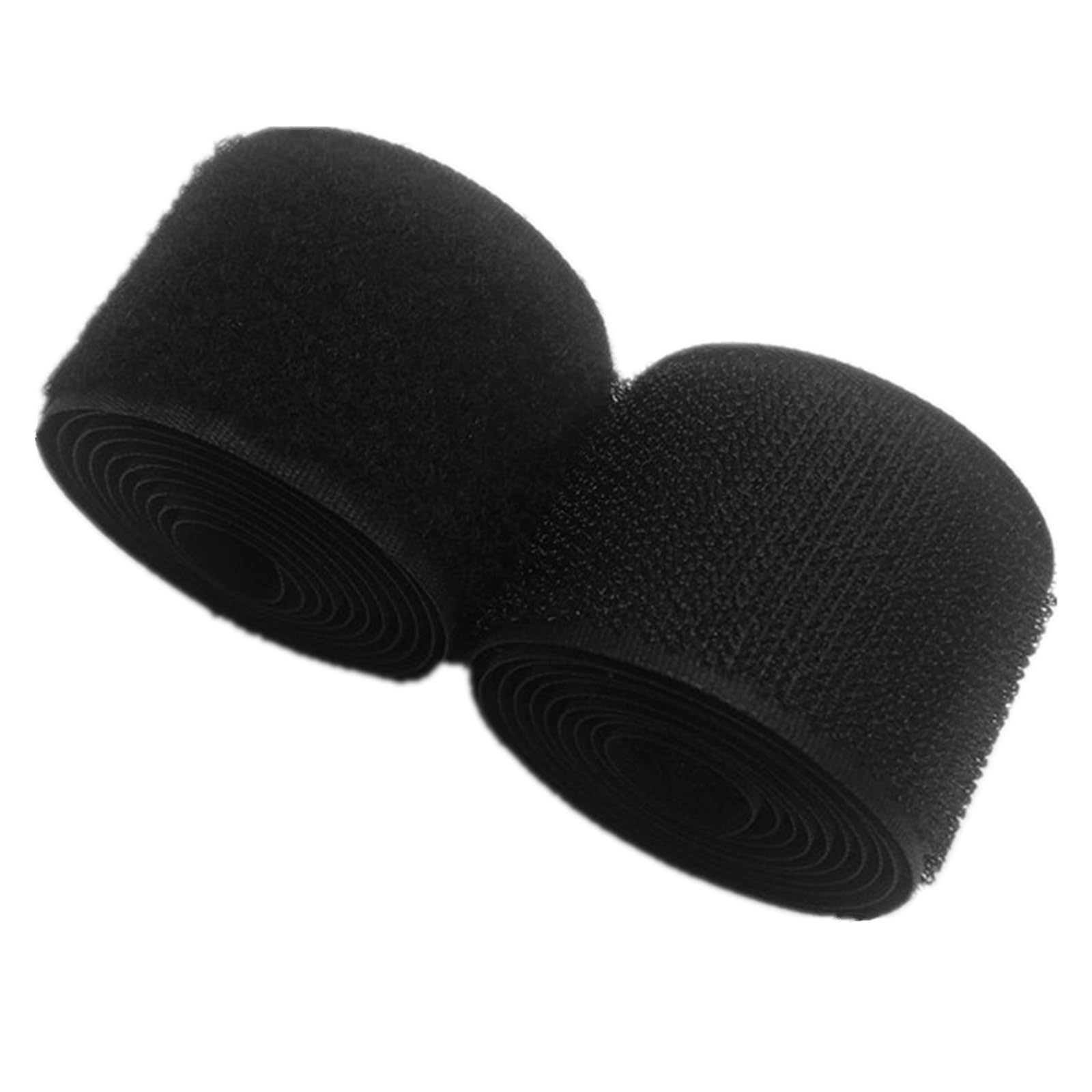 1 inch Wide Black Sew On Hook and Loop Tape Non-Adhesive Nylon Fabric Fastener Set for Handbags Clothing Shoes Backpacks DIY Crafts
