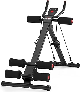 RELIFE Foldable Ab Workout Machine - Adjustable Ab Cruncher Trainer for Full Body Home Gym Strength Training, 440 LBS Capacity