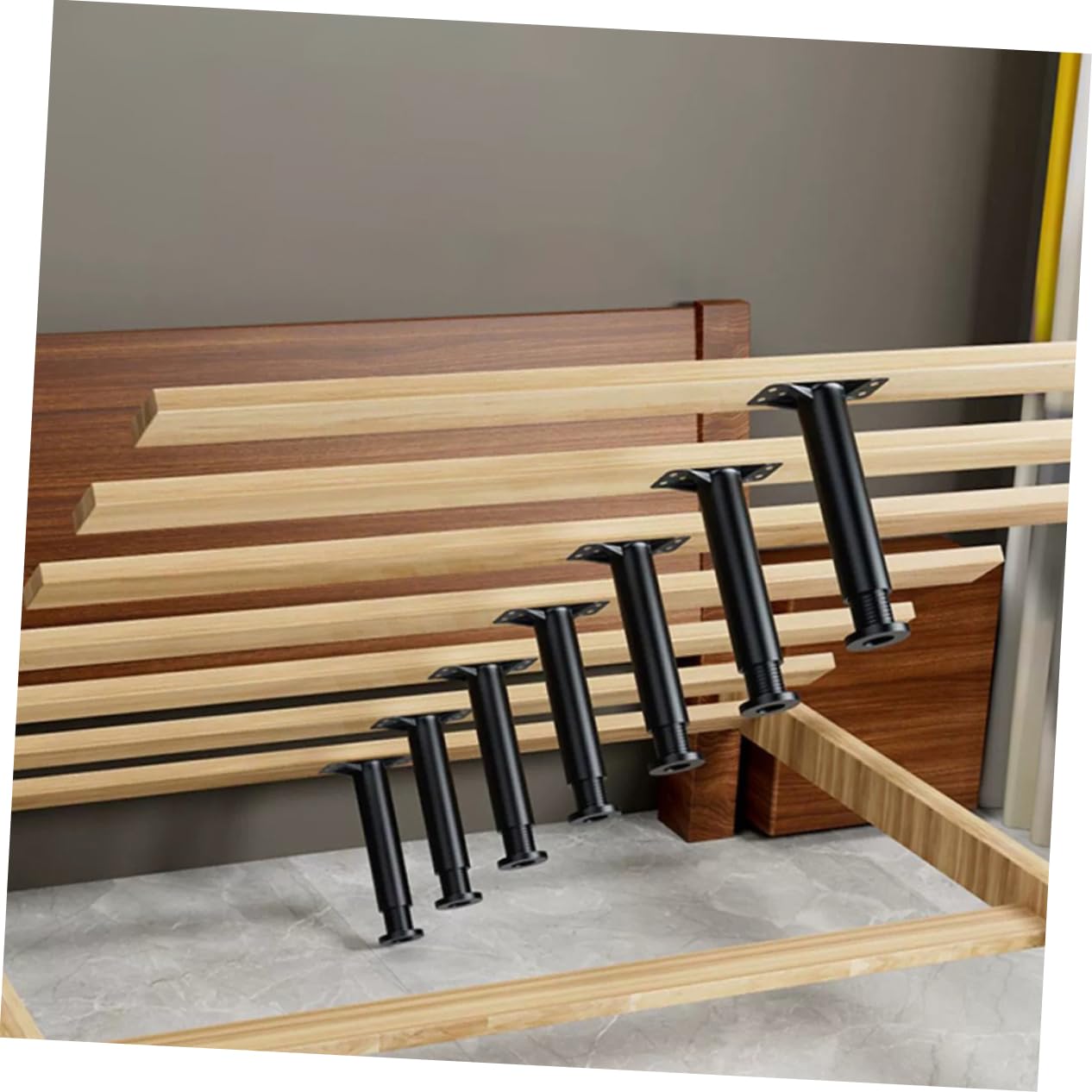 MERRYHAPY 4pcs Bed Frame Support Frame Bed Risers Cupboard Leg Table Replacement Leg Household Furniture Leg Table Legs Furniture Legs Bedstead Coffee Table Office Cold Rolled Steel