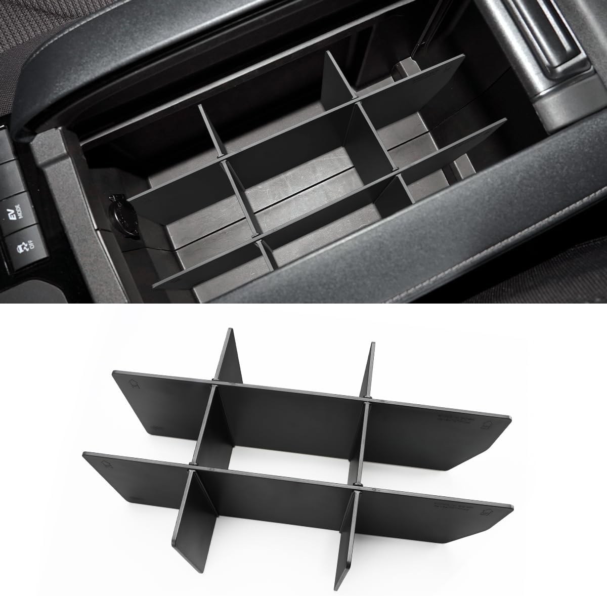 MARCHFA Center Console Divider Organizer Compatible for 2020 2021 2022 2023 2024 2025 Toyota Highlander Accessories Armrest Box Divider Organizer