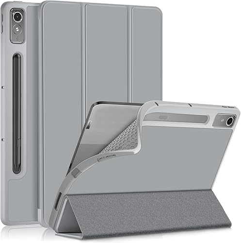 Miniatura 10 de Funda para Lenovo Tab p12 12.7 pulgadas 2023 TB-370FU, carcasa trasera de TPU suave delgada inteligente con cubierta de soporte multiángulo para