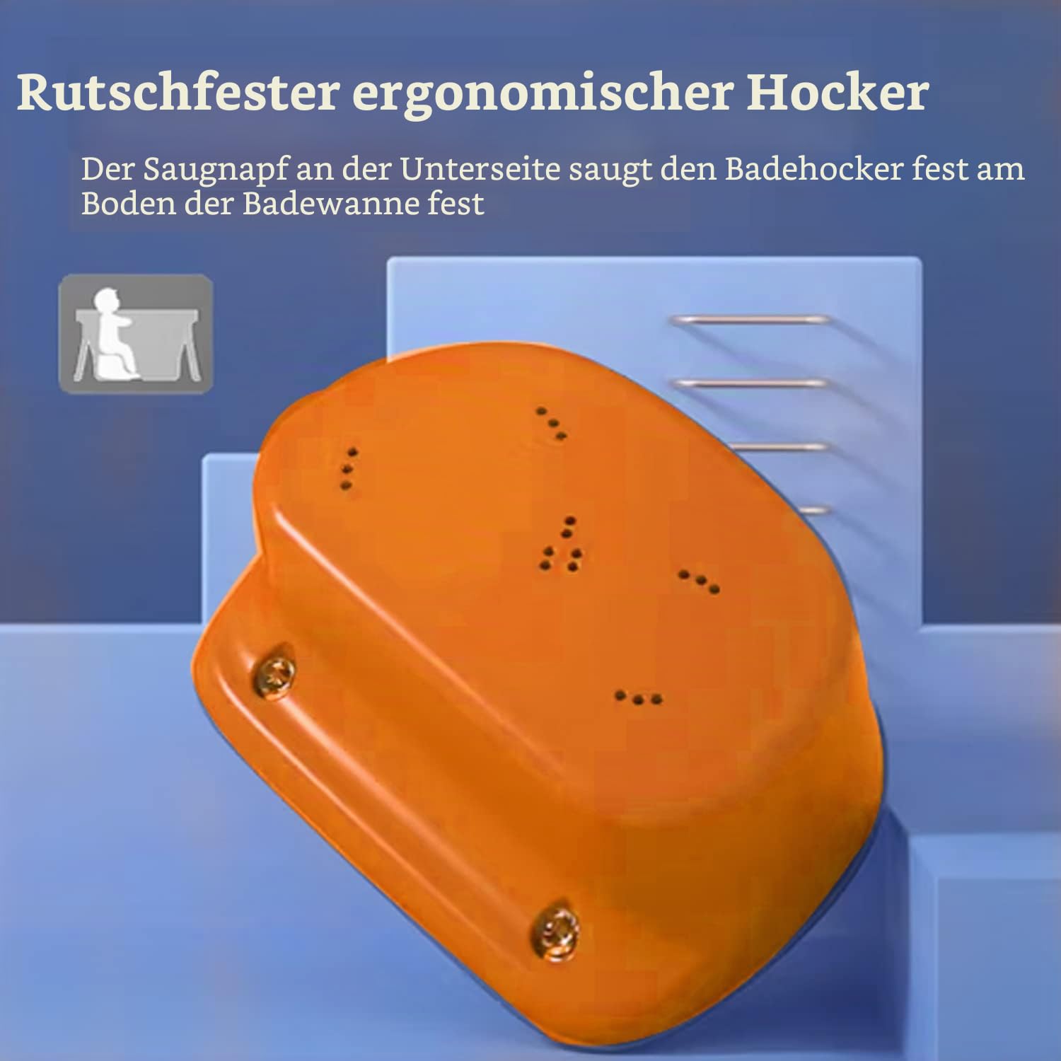 K IKIDO Große Baby Badewanne faltbar für Babys von 0-36 Monaten Ergonomische Babywanne (324 Orange)