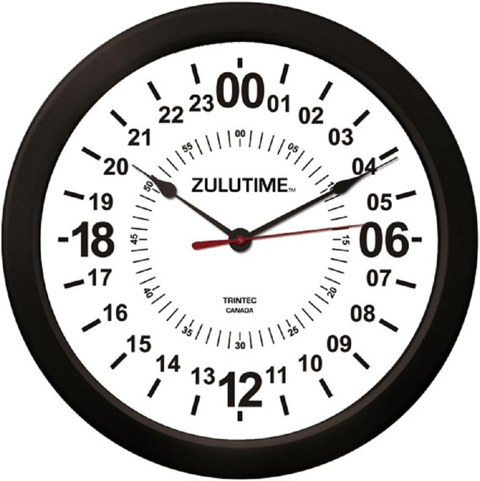 Trintec 24 Hour Military Time Zulu Time Wall Clock 14″ ZT24 BigaMart