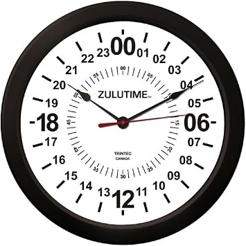 Trintec 14" 24 Hour Military Wall Clock in White ZT24HR14-W