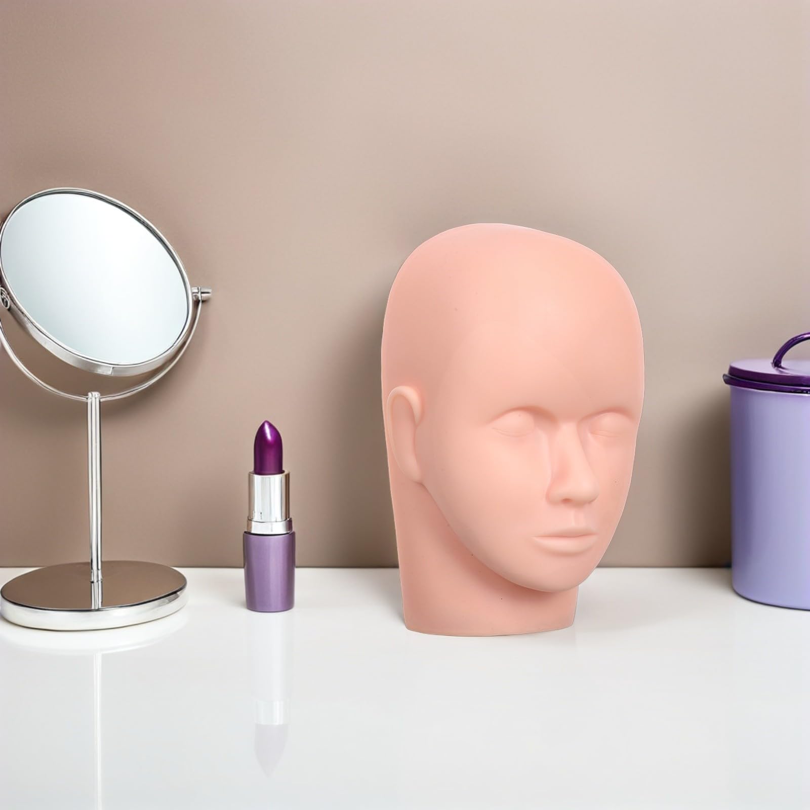 Make Up Übungsmodell Kompakt und Tragbar 2 Stück aus Silikon mit Realistischem Augenprofil für Wimpernverlängerung Übung im Kosmetikstudio und Schönheitsschulen