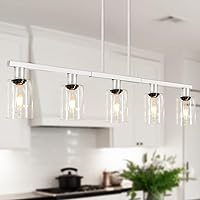 Vista 15 de DSMJFU Candelabro Rectangular Negro Estilo Granja para Comedor, Lámpara Colgante Lineal de 5 Luces, Lámpara de Isla de Cocina Rectangular Sobre