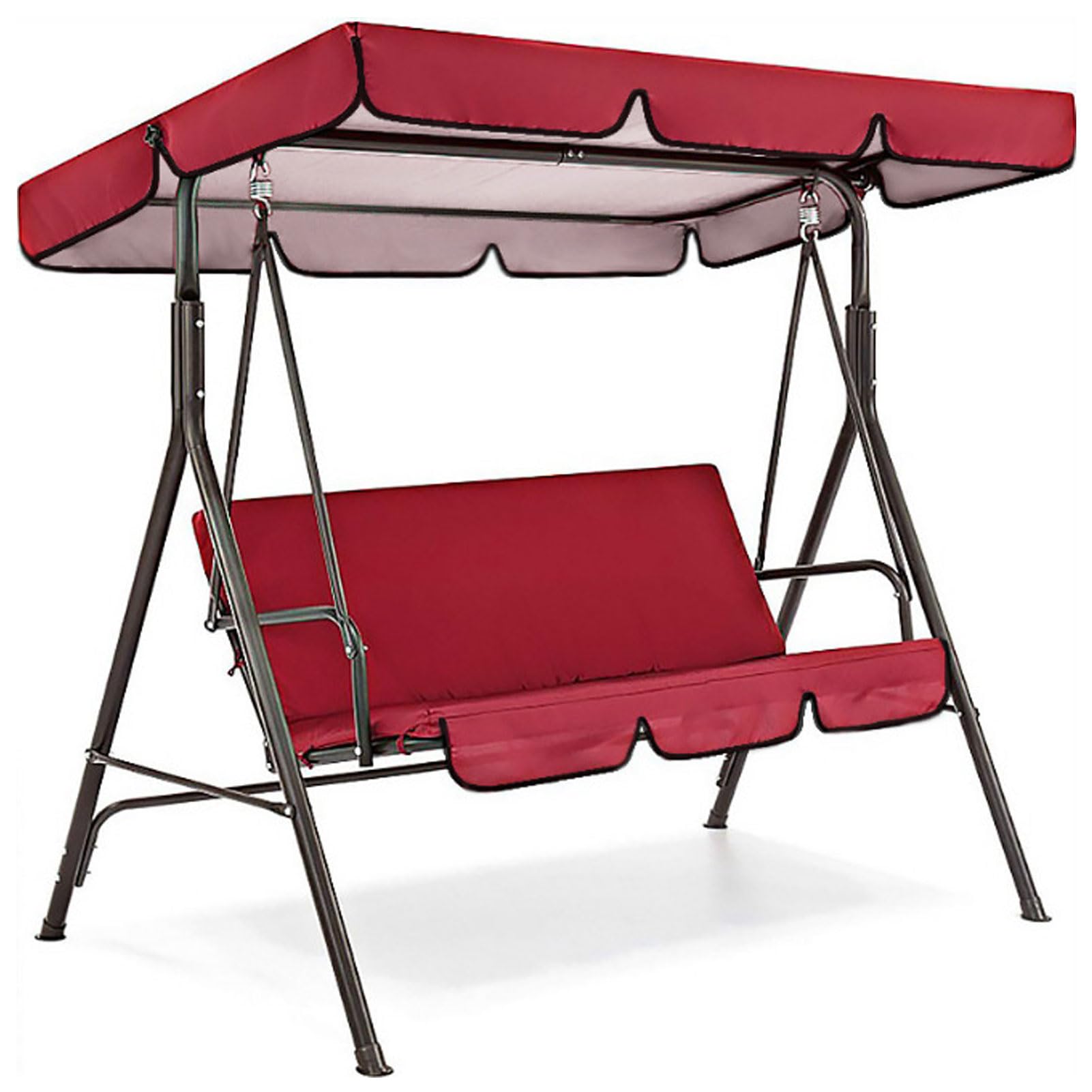 Copertura Dondolo 3 Posti Impermeabile, Tettuccio per Altalena da Giardino, Telo Ricambio Universale, Tetto UV 50 per Altalena Hollywood Sostituzione,Rosso,164 * 114 * 15cm+150 * 150cm
