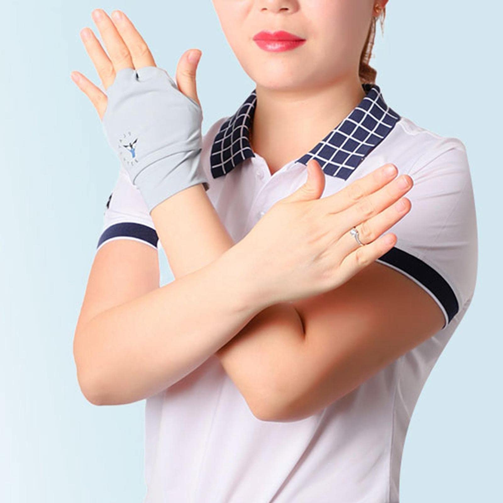 Guanti da golf rinfrescanti per donne e uomini, guanti da pesca, protezione UV, M, bianco sinistro