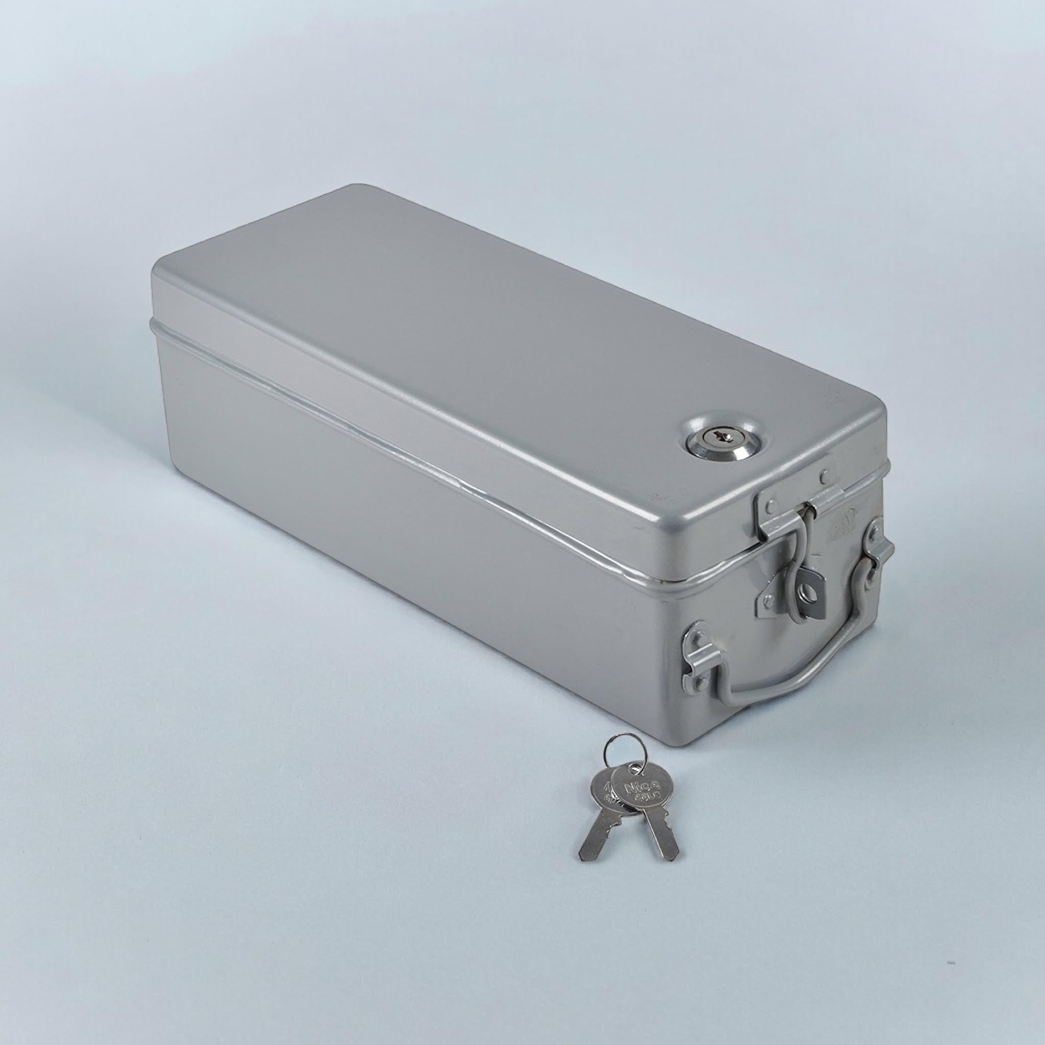 JAYCOAluminum Bank Locker Safe/Cash Box/Jewellery Storage Box (30 cm x 12 cm x 10 cm, Silver)