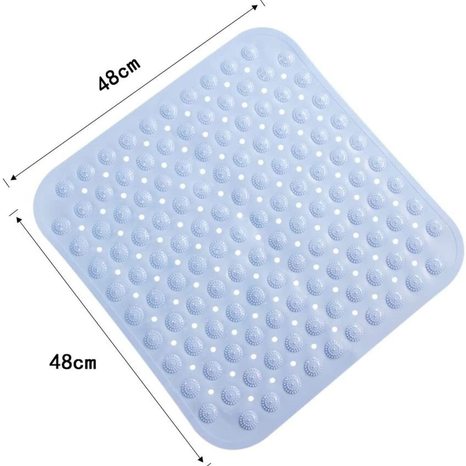 Alfombrilla de baño antideslizante de PVC para baño, redonda, de silicona, antideslizante, alfombrilla de masaje con ventosa, alfombrilla de ducha con partículas de masaje (blanco)