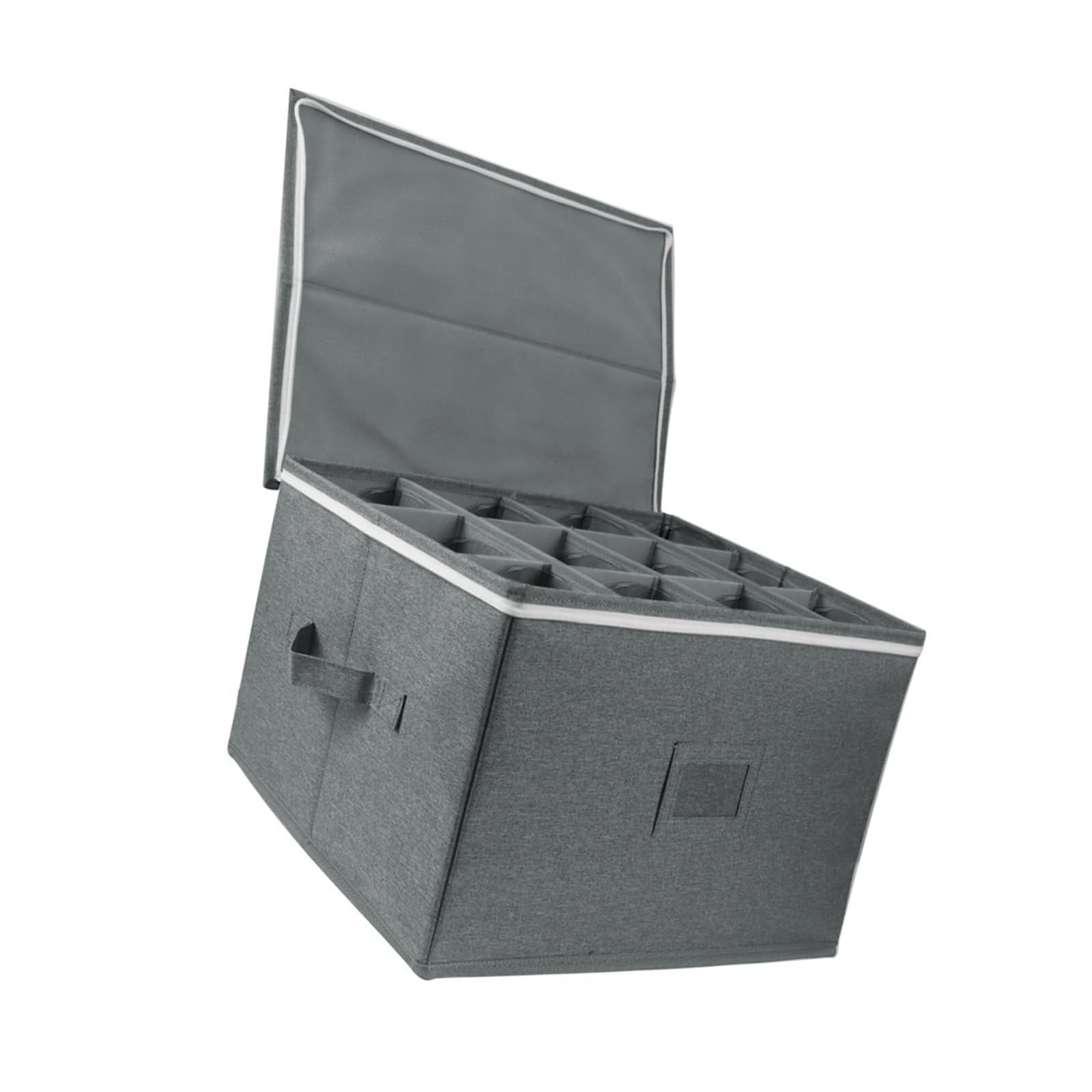 Montesy Foldable Wine Glass Organiser With Compartments and Handle Crystal Champagne Holder Stackable Hard Shell Storage Case