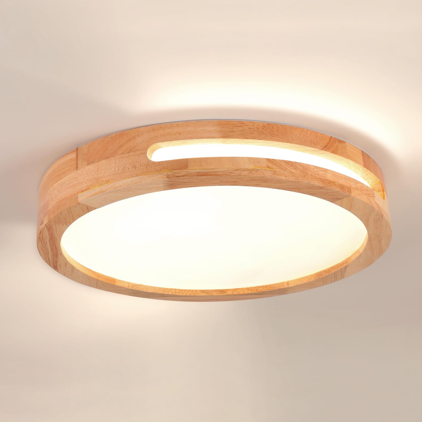 Plafoniera Led Soffitto, Legname Plafoniera Soffitto, Plafoniera Led, 4500k 24w ø40cm Luce Naturale, Adatto A Camere Da Letto, Bagno, Soggiorni E Corridoi
