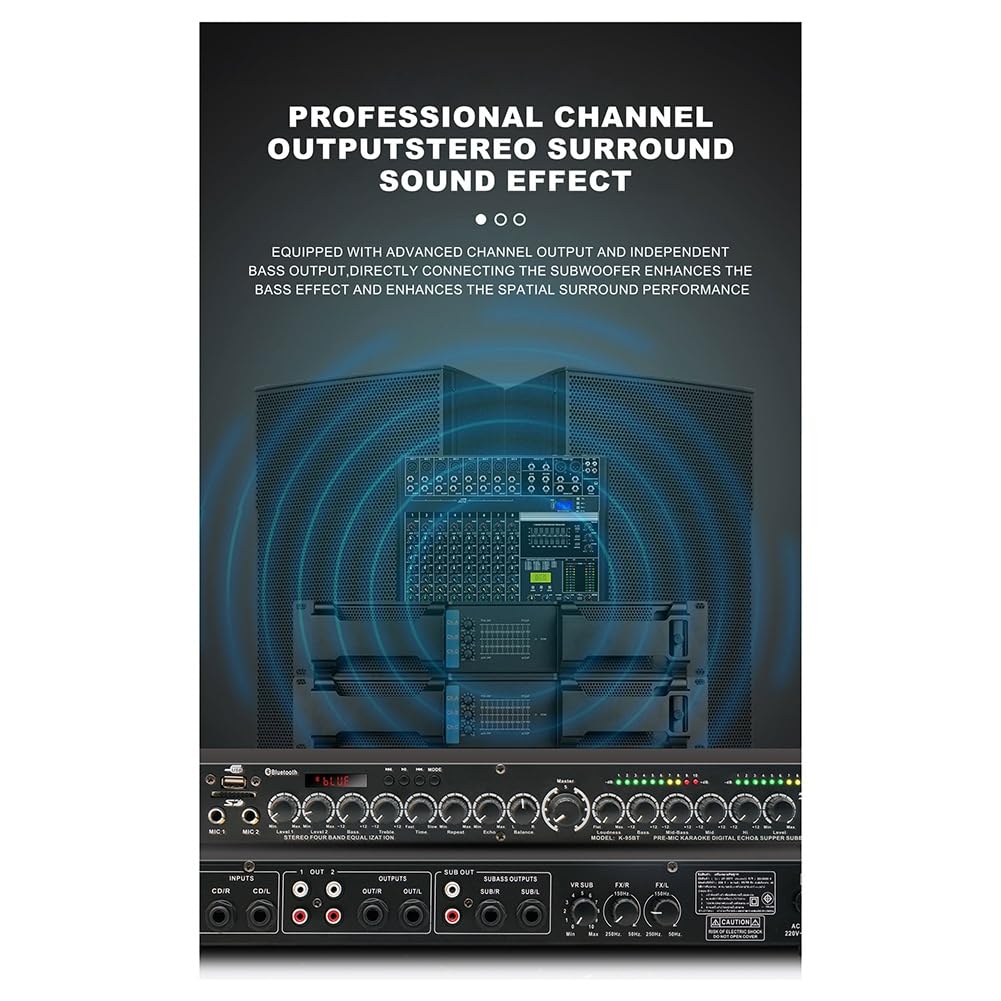 Processeur D'effets Audio Numérique - Réverbération Stéréo - Prise UE (type Européen) - Pour Home Studio, Karaoké, Sono Légère