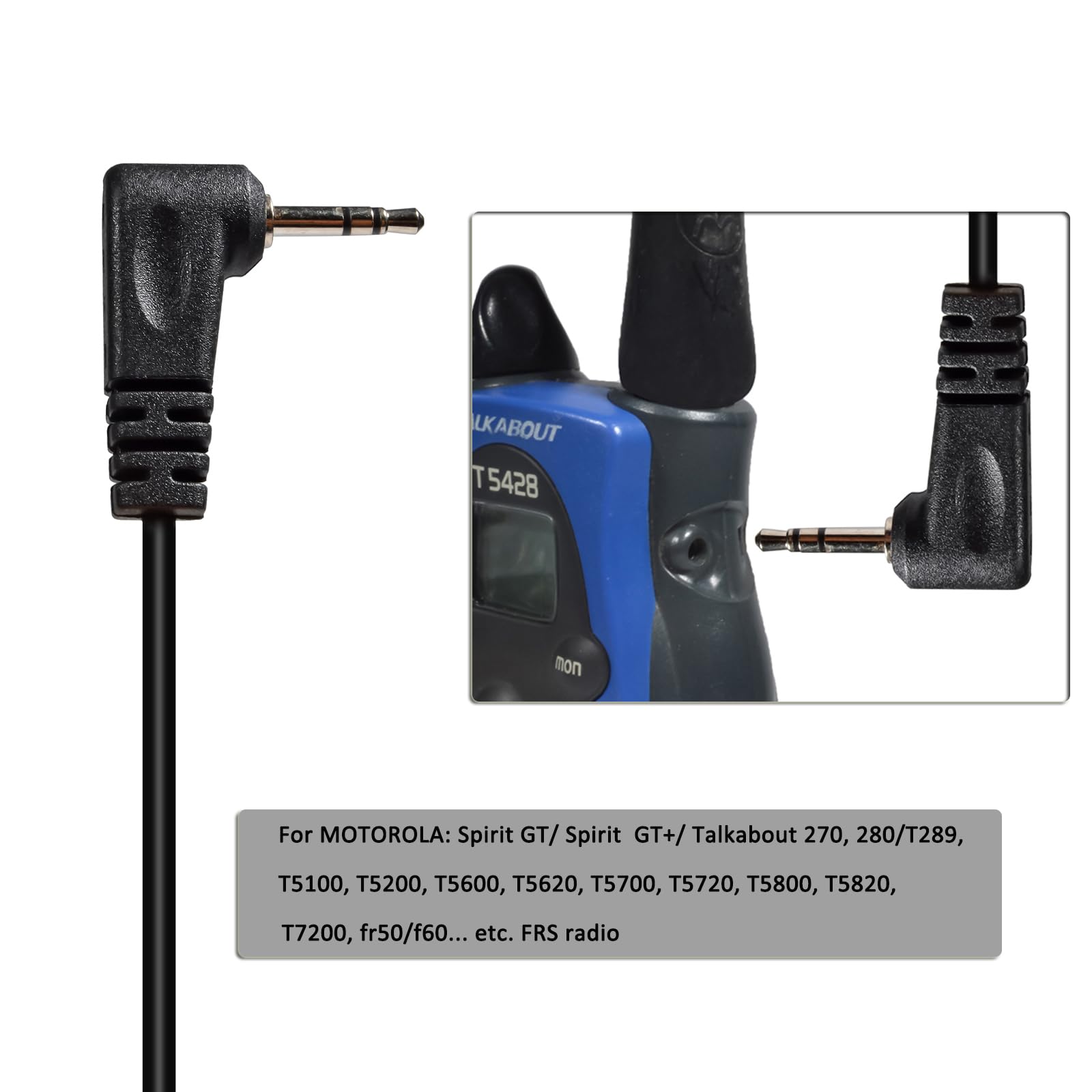 HYS 1-Draht Headset Für Motorola Funkgeräte – Mit Akustikschlauch, VOX/PTT, Für Spirit GT, T200, T600 Serie