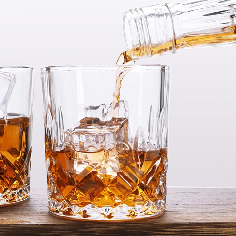 Lot de 4 verres à whisky à l'ancienne, 200 ml, verres à whisky pour cocktail, bourbon et liqueur (8,3 x 7,6 cm)