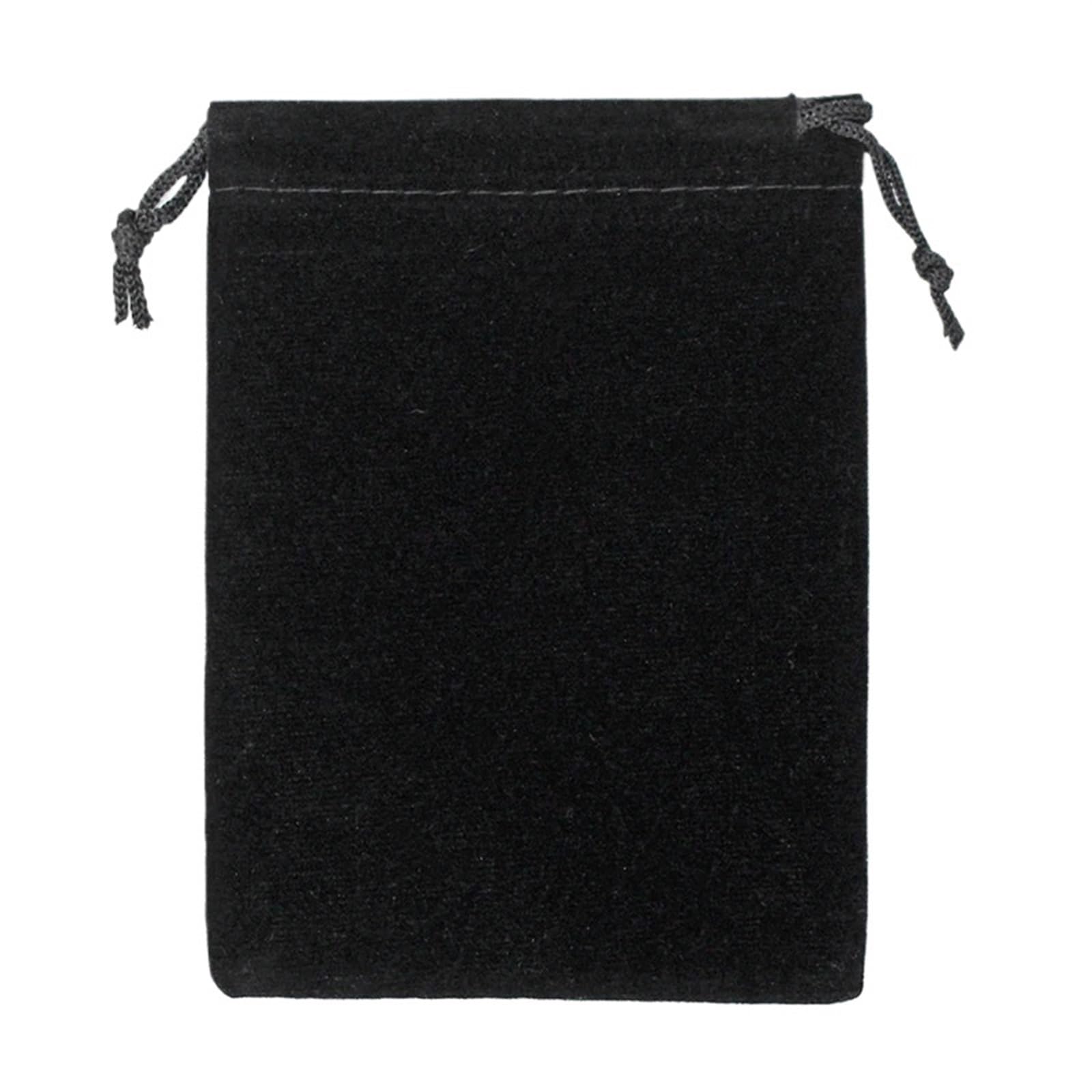 10 Stück Schmuckverpackung und Organizer, Hochzeitsbevorzugungsbeutel, Schmuckbeutel, Samt-Geschenkbeutel mit Kordelzug, Baumwollbeutel(Black,20X30_15.5X10.5X8.5CM)