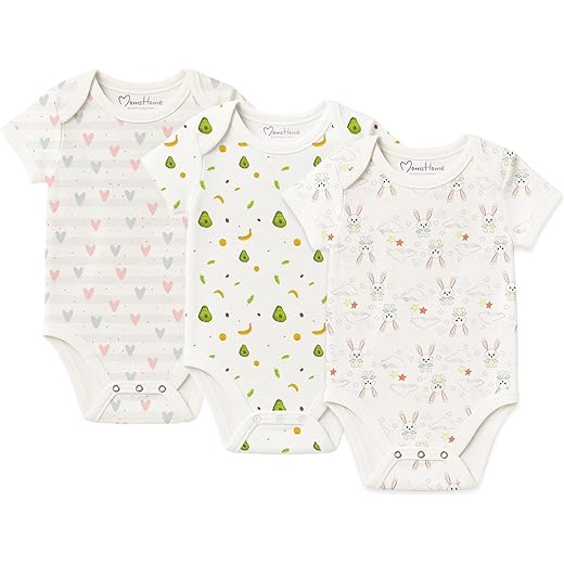 Organic Cotton New Born Baby Onesie Romper Pack of 3