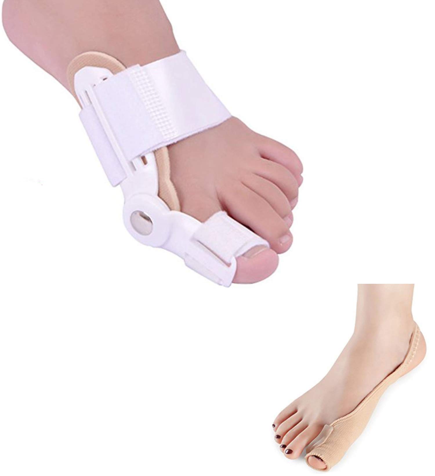 PedimendTM, correttore per Alluce valgo + separatore per Alluce valgo in Gel di Silicone (2 Paia), previene la progressione dell’Alluce valgo e la Sovrapposizione delle Dita dei Piedi