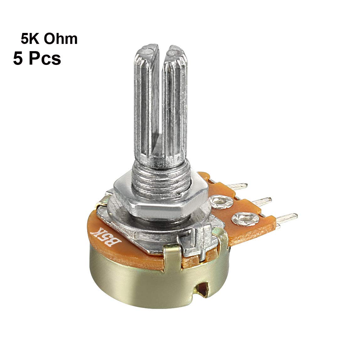 uxcell WH148 5K Ohm Variable Resistors Single Coil Film Potentiometer 5pcs