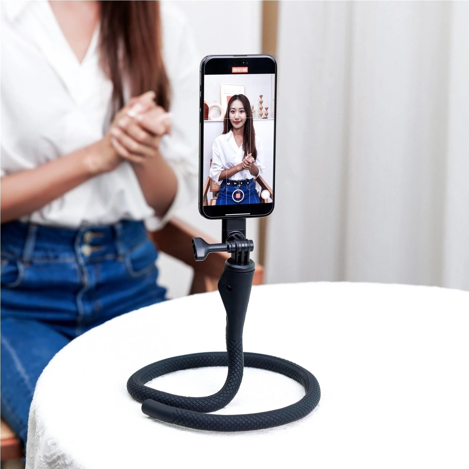 Uchwyt samochodowy na telefon Samochodowy uchwyt n Elastyczny magnetyczny stojak na telefon Selfie Stick typu "gęsia szyja" z uchwytem samochodowym Grawitacyjny uchwyt samochodowy na telefon