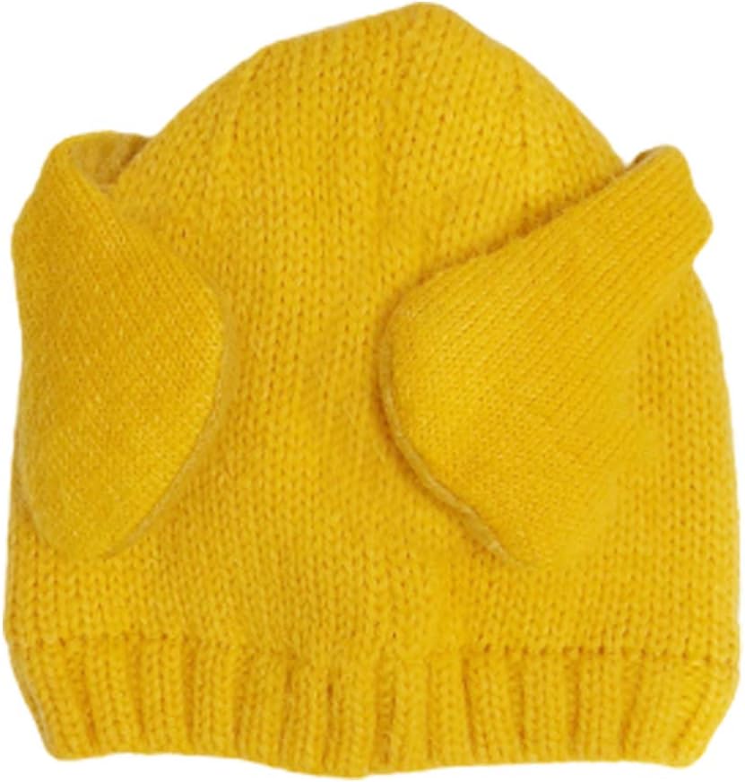 V4U Woolen Baby Winter Cap for Boys & Girls (Yellow, 1-5Years Old)