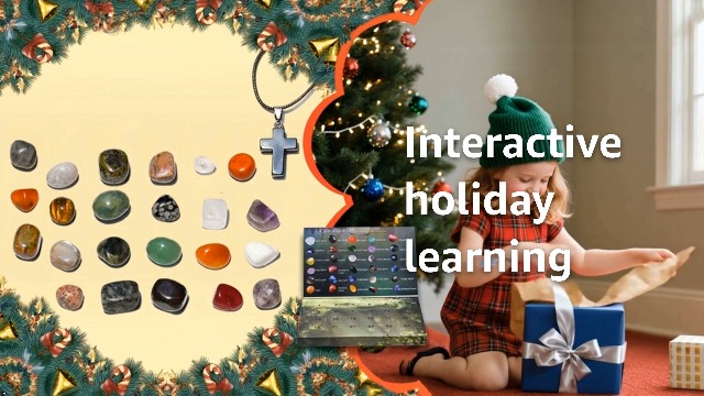 Calendario De Adviento De Minerales 2025 – 24 Piedras Y Cristales Naturales Para Niños | Kit Educativo De Geología Con Fósiles Y Geodas | Regalo De Navidad