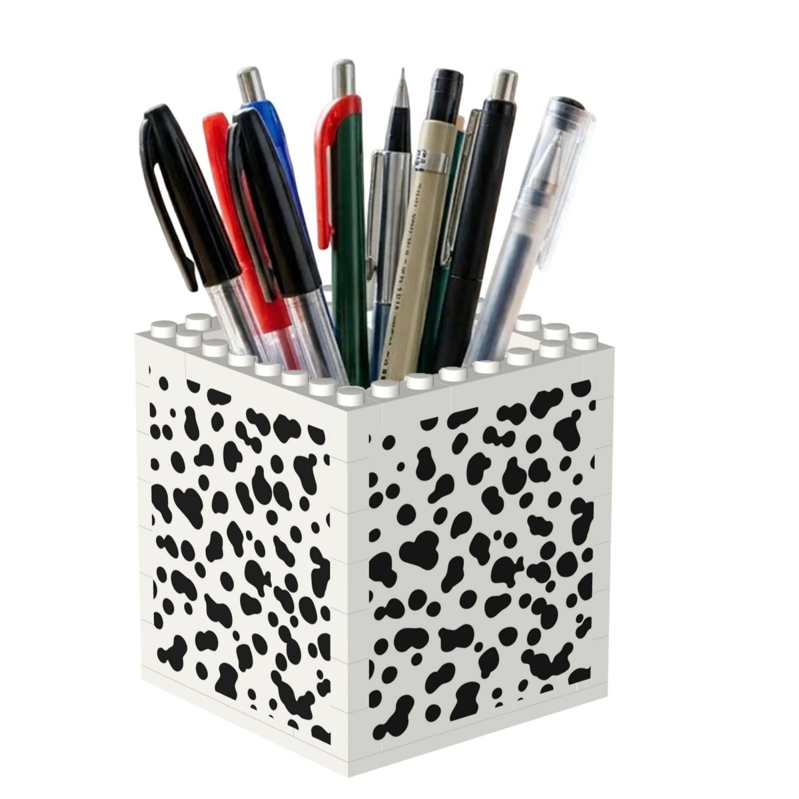 Poadnly Dalmatian Dog Seamless Pattern Or Cow Skin Texture, Pen Pot Pencil Holder for Office Home School, Compact Desk Organiser for Office Stationery
