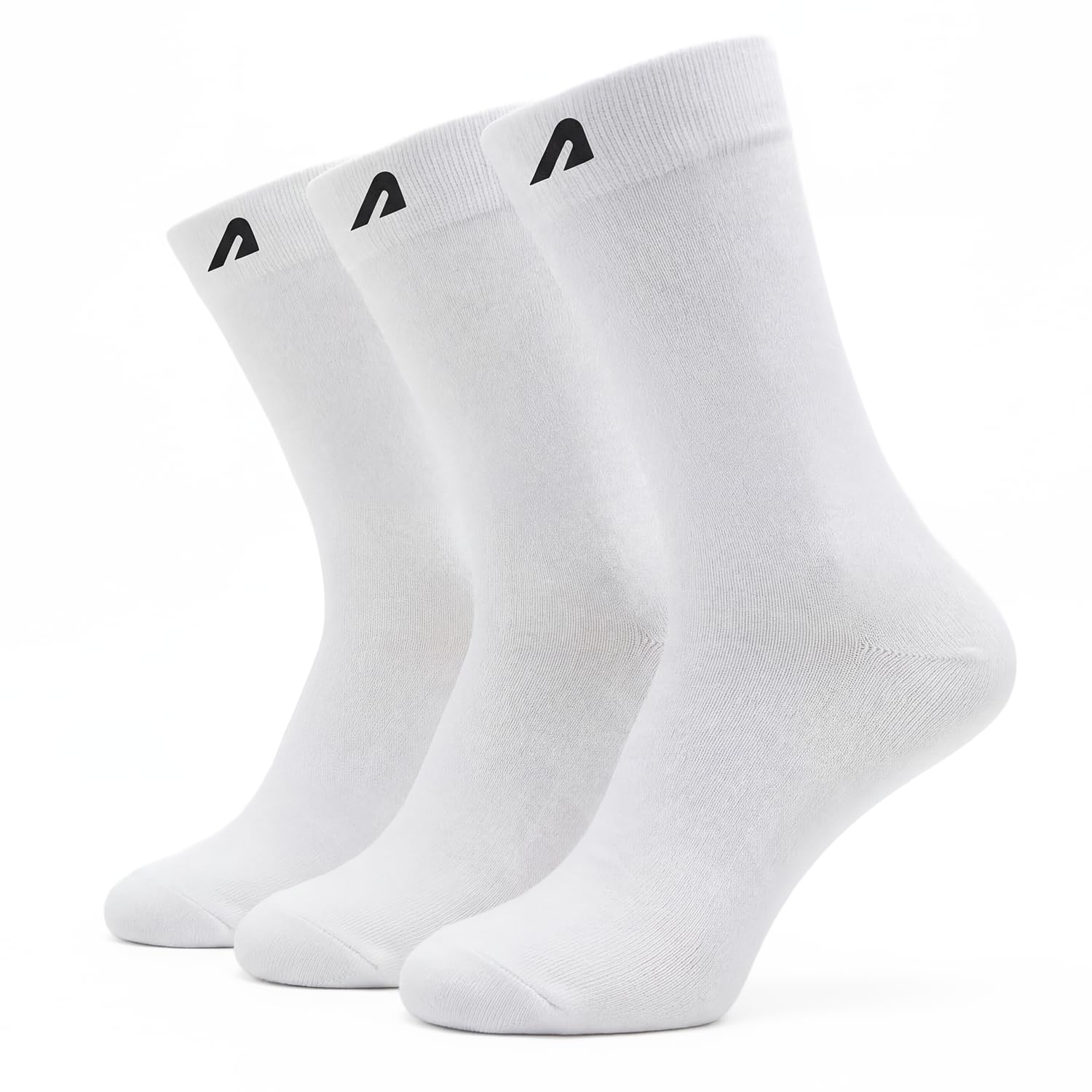 Socks for Men Combed Cotton Crew & Calf Length Formal Socks Breathable Anti-Odour Arch Support Anti-Slip Fit Reinforced Heel & Toe Soft Durable Office & Casual Wear, Pack of 3