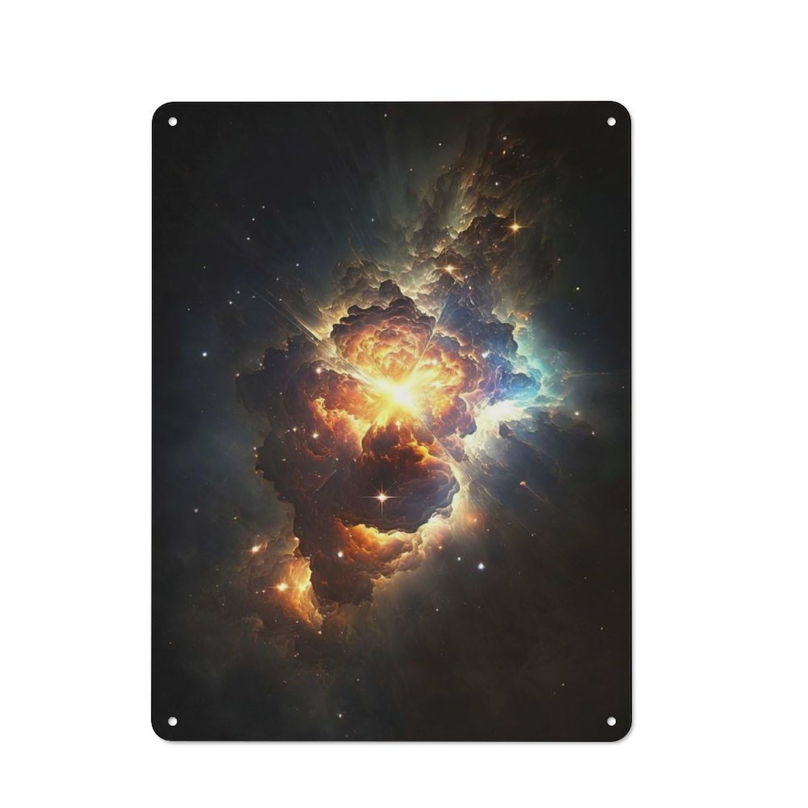 Junmoney Cosmos Universe 1 Tin Wall Plaque 40X30cm With For Garage Or Workshop, For Kitchen, Dining Room And Home Bar Wall Decor
