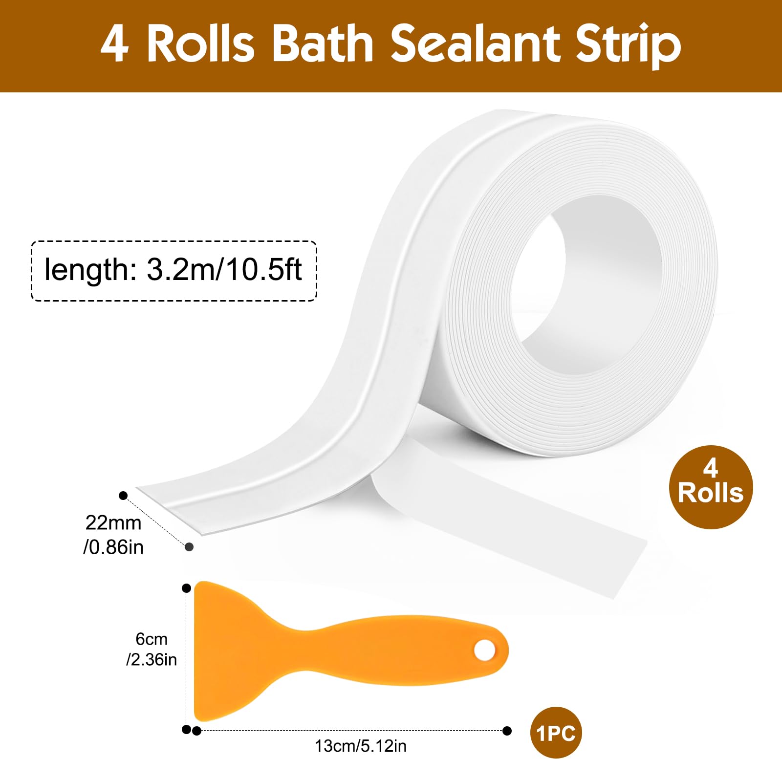 Nastro Sigillante Impermeabile 4 Rotoli - Per Bagno, Cucina, 22mm X 3.2m - Foto 6