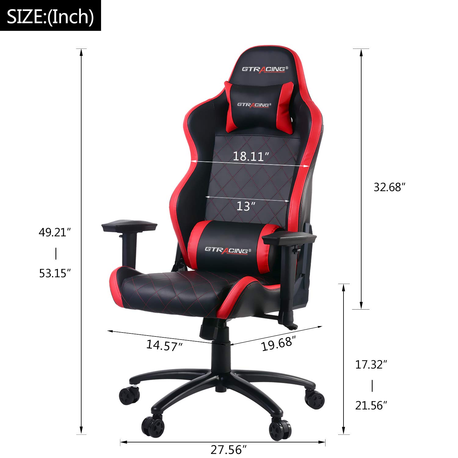 GTRACING Gaming Chair, Ergonomic Heavy Duty Racing Video Game Chair, High Back Recliner Swivel
