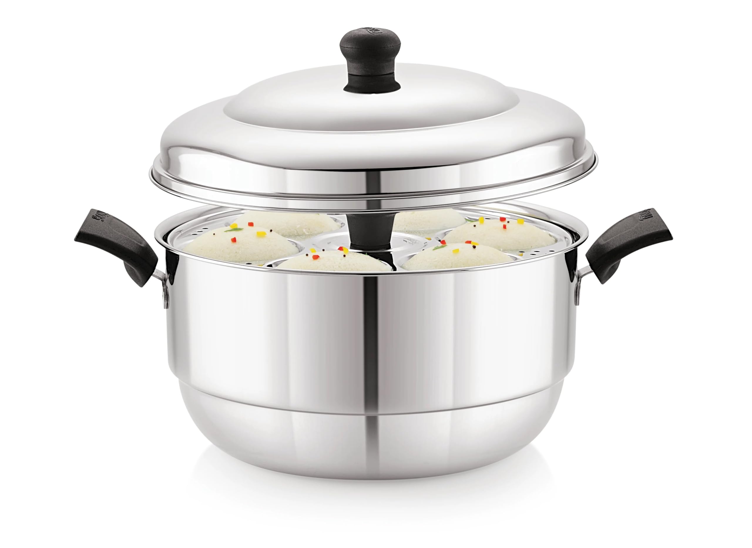 Sonu Stainless Steel Idli Cooker Set, 4 Idli Plates, 1