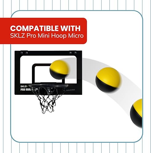 Miniatura 4 de Botabee Baloncesto de espuma de 4 pulgadas para mini aro de interior, paquete de 2 mini bolas de aro - Baloncesto de repuesto de fácil agarre - Mini