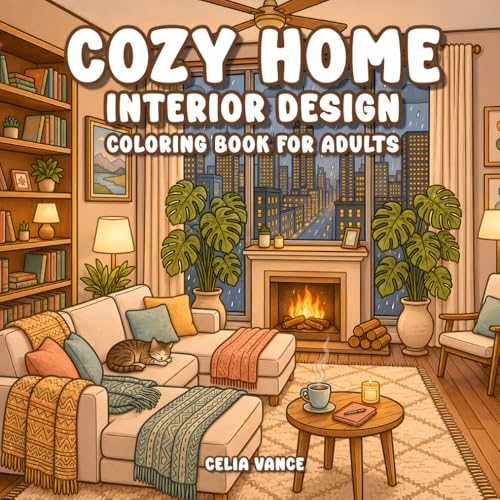 Cozy Home Interior Design Coloring Book For Adults: Relaxing Rooms, Reading Corners, Modern Apartments & Dream Spaces (Peaceful Escapes) image 2