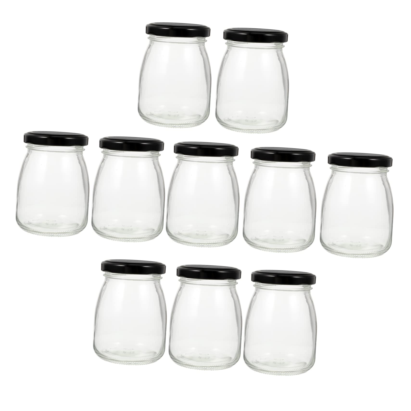 MAGICLULU 10pièces Pot à Yaourt Verre avec Couvercle Hermétique Boîte de Conservation pour Céréales Thé et Bonbons