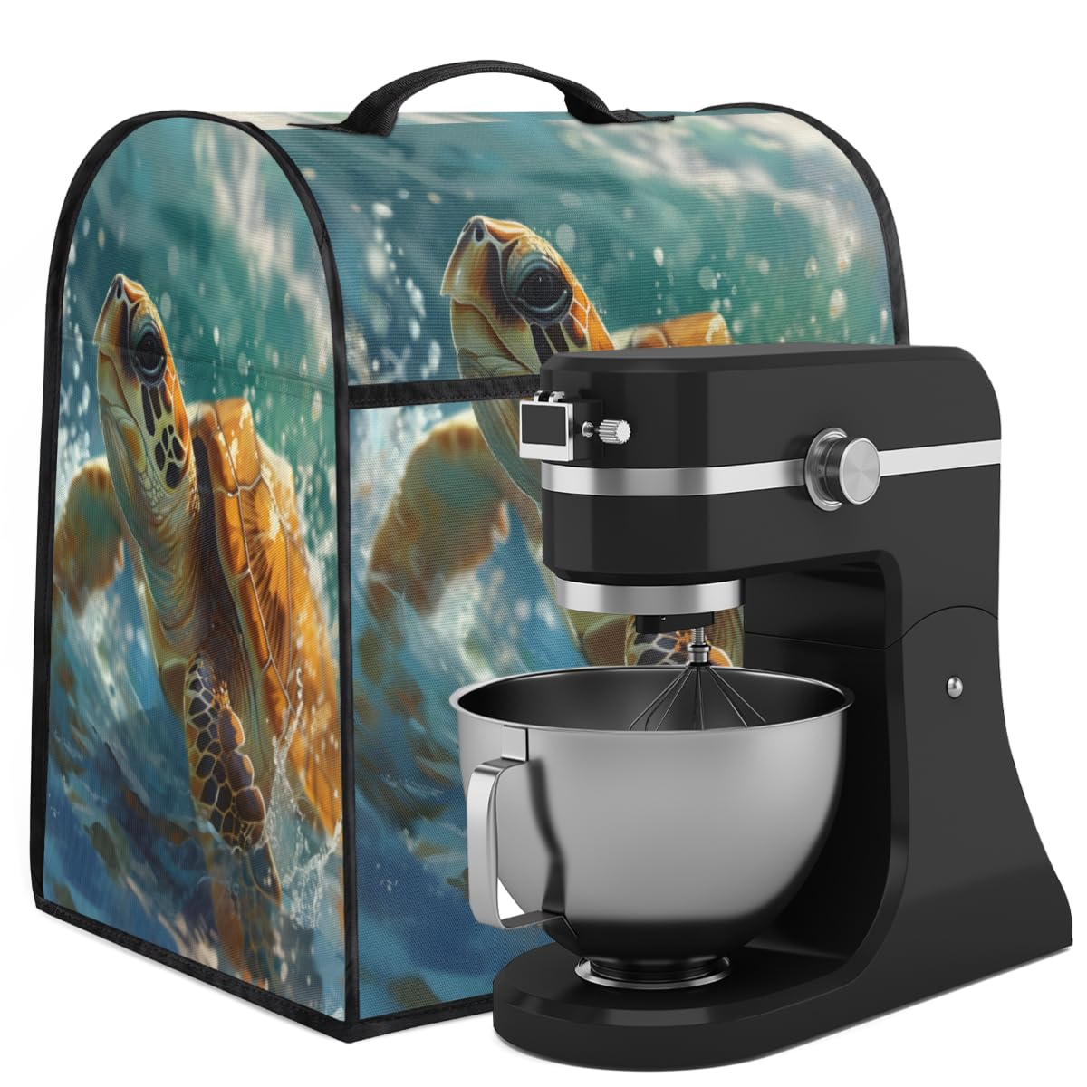 Coffee Maker Cover Ocean Turtle Cute Kitchen Appliance Covers Small Appliance Covers Blender Cover Juicer Cover Dust Covers for Kitchen Appliances with Top Handle and Pockets,Washable,B518