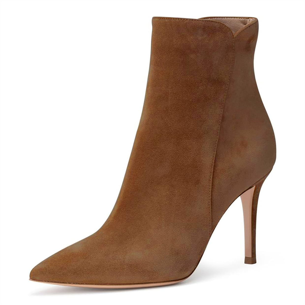 JANSEVEN Womens Heeled Ankle Boots Stiletto High Heel Booties Pointed Toe Comfortable Sexy Classic Short Boots