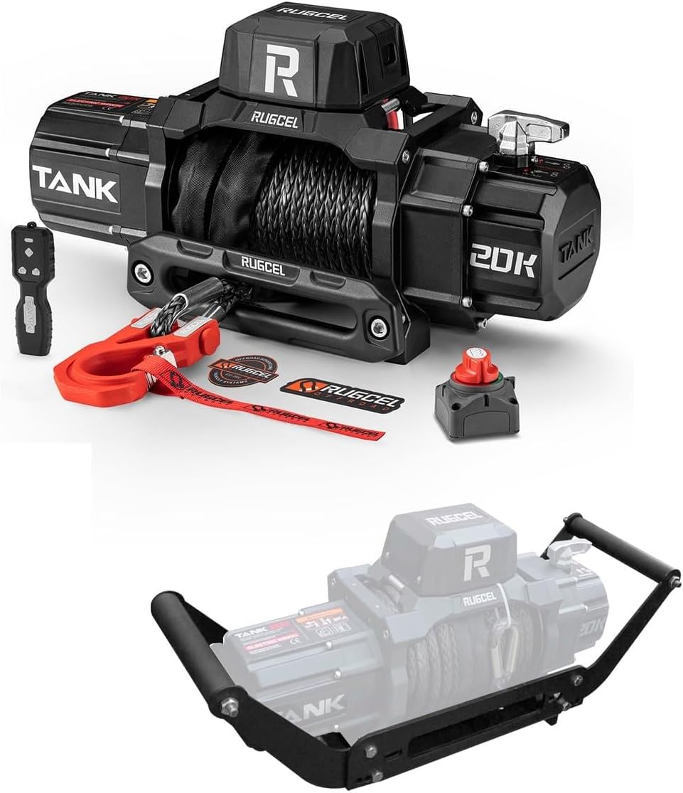 RUGCEL WINCH 20000lb 12V+ Winch Mount Mounting Plate 20000 Lb