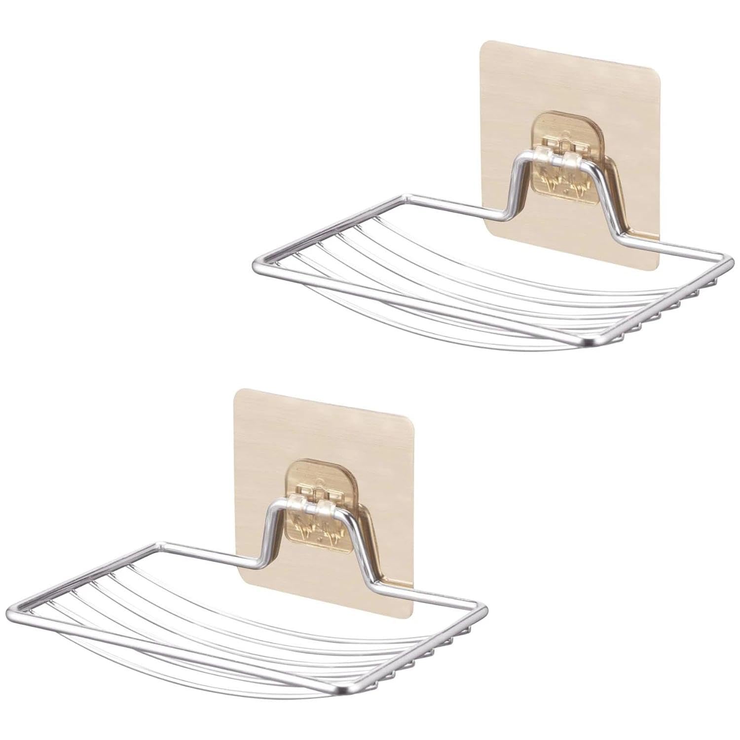 Lot de 2 porte-savon douche inox 304 écoulement lavabo convient salle de bain cuisine (couleur noir