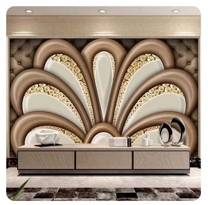 Papier peint 3D de luxe au motif diamant pour décoration murale